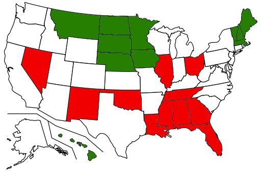 Best and worst states for credit